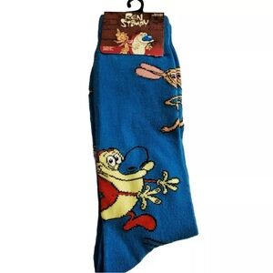 Nickelodeon Ren & Stimpy Show Novelty Crew Socks Cartoon Printed Crazy OS